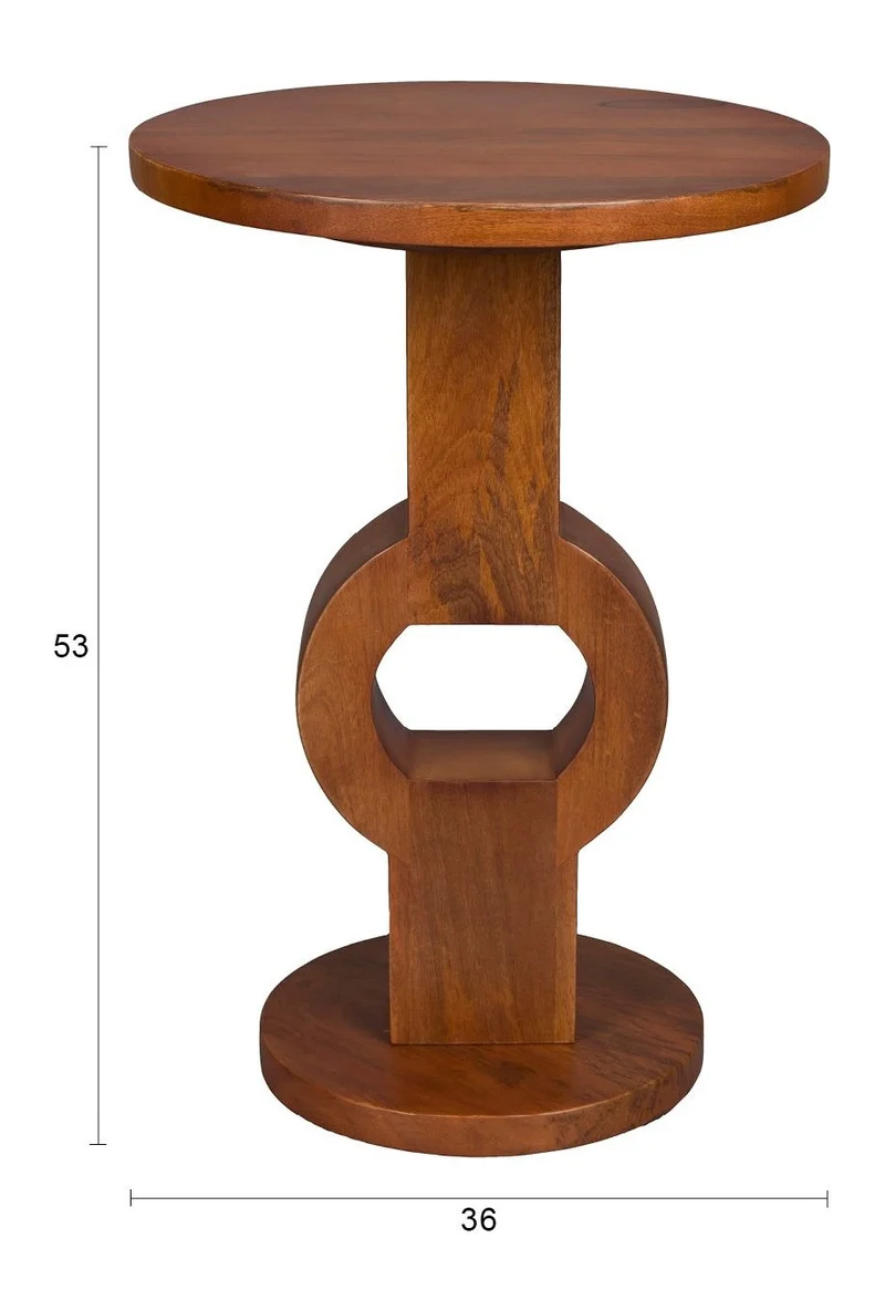Beistelltisch Tondo aus Mangoholz im Vintage-Boho-Stil von Dutchbone