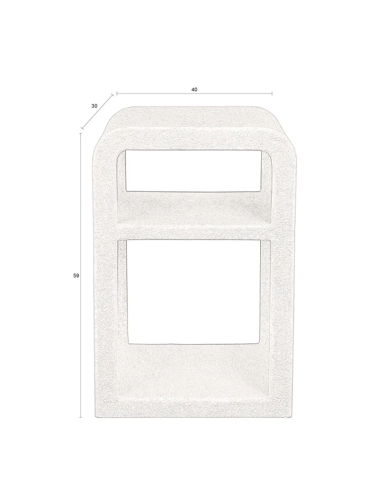 Beistelltisch Veda von Dutchbone aus recyceltem Marmor in Beige