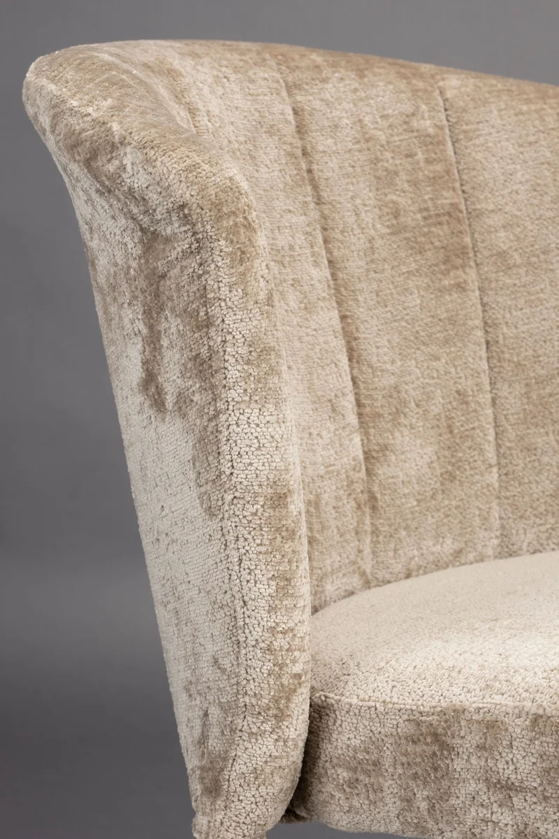 Esszimmerstuhl Georgia im 2er-Set, Taupe mit Samtbezug von Dutchbone