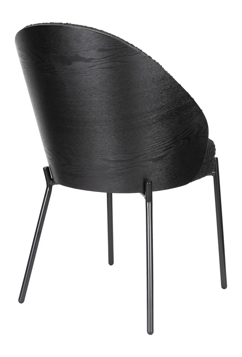 Esszimmerstuhl Rodin im 2er-Set mit Bouclé in Schwarz von Dutchbone