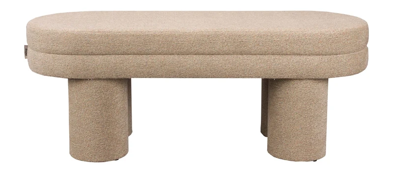 Polsterbank Fern Beige mit Bouclé-Bezug von Dutchbone im Boho-Stil