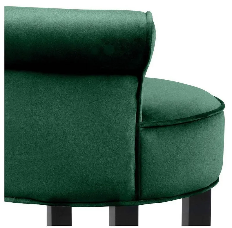 Casa Padrino Luxus Barstuhl Grün / Schwarz 45 x 51 x H. 88 cm - Barhocker mit edlem Samtstoff