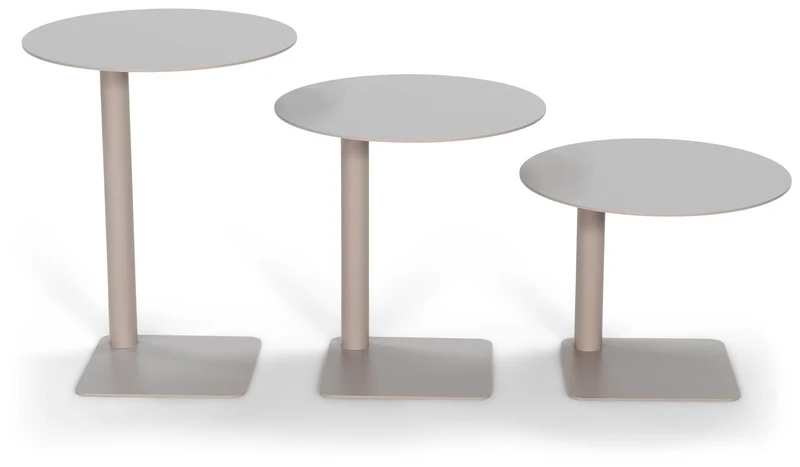 Spinder SUNNY 30 Moderner Stahl-Beistelltisch, rund in Schwarz oder Taupe