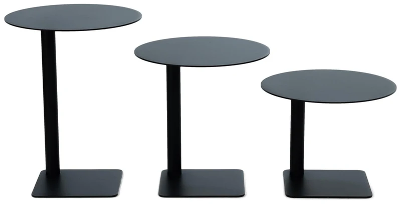 Spinder SUNNY 30 Moderner Stahl-Beistelltisch, rund in Schwarz oder Taupe