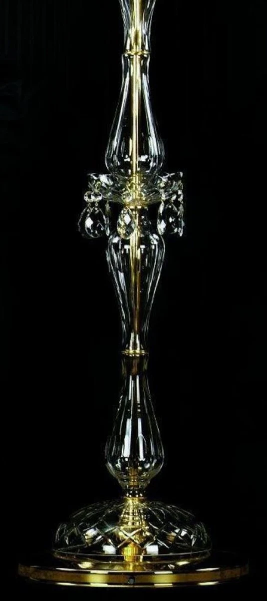Casa Padrino Luxus Barock Kristall Stehleuchte Gold Ø 68 x H. 168 cm - Prunkvolle Stehlampe mit Böhmischem Kristallglas - Barock Kristall Leuchten - Luxus Qualität