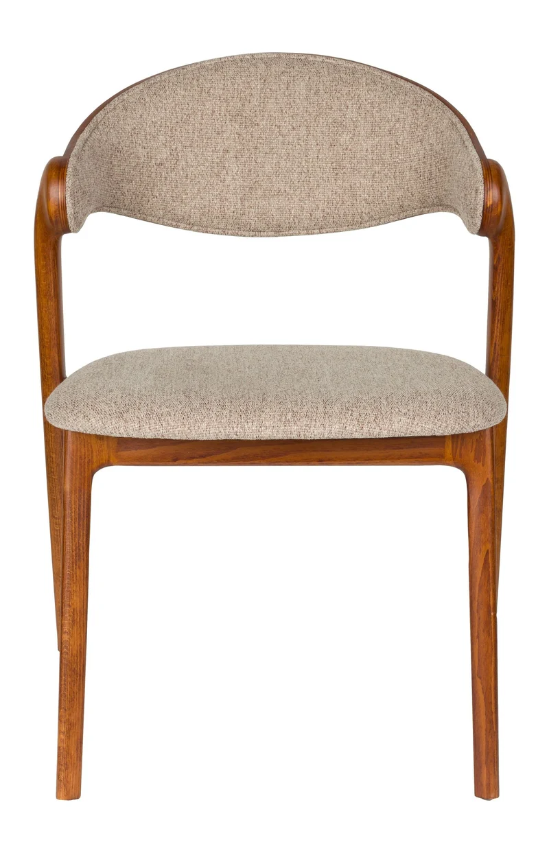 Esszimmerstuhl Babington im 2er-Set, Walnuss mit gepolstertem Sitz
