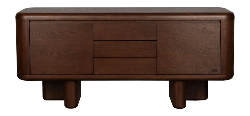 Sideboard Herman im Vintage-Look mit 3 Schubladen aus Eschenfurnier