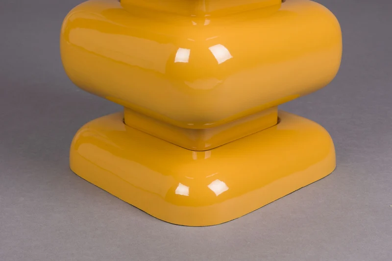 Hocker Stubby Dutchbone in Gelb, Retro-Beistelltisch aus Eisen