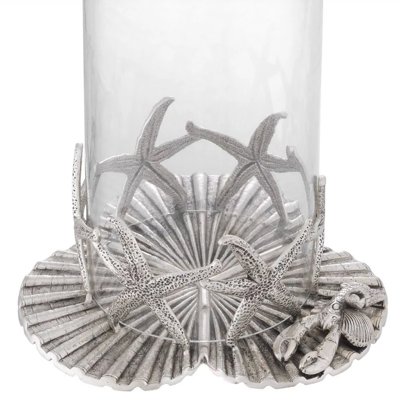 Casa Padrino Luxus Kerzenleuchter Antik Silber Ø 20,5 x H. 31,5 cm - Luxus Deko Accessoires