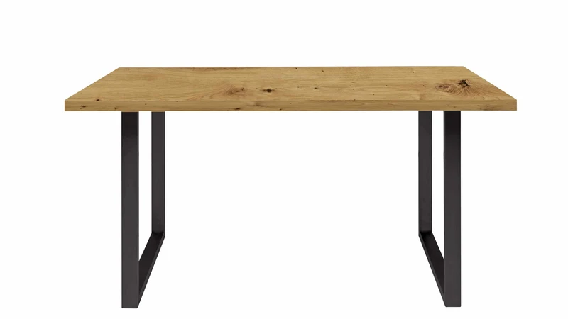 Esstisch LEOKADIA Platte Artisan Eiche Kufengestell schwarz von Forte