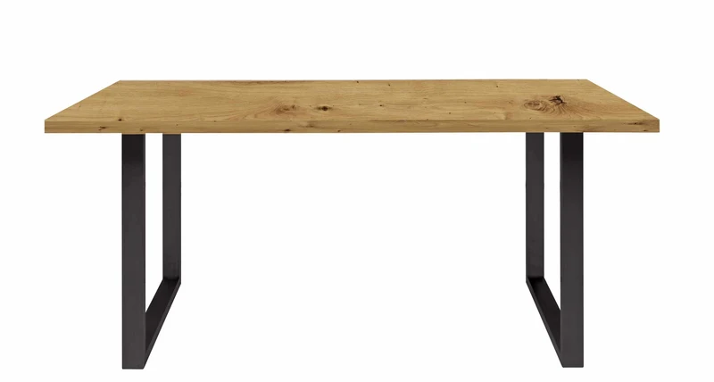 Esstisch LEOKADIA Platte Artisan Eiche Kufengestell schwarz von Forte