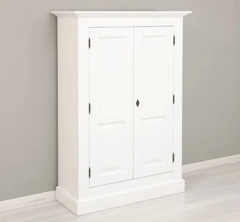 Casa Padrino Kleiderschrank im Landhausstil Weiß mit 2 Türen, 98 x 40 x 140 cm