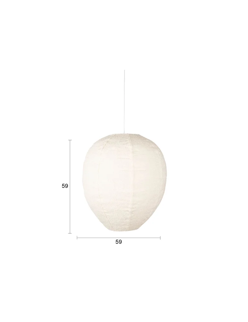Pendelleuchte Cocoon XL von Zuiver, Bouclé-Stoff in Creme, E27-Fassung