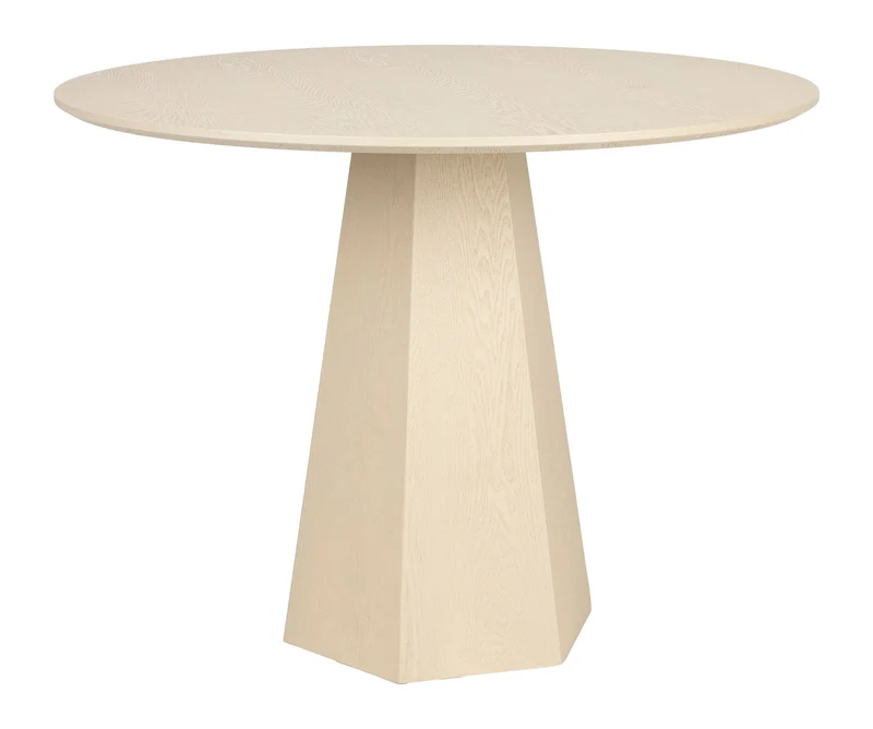 Esstisch Pilar Rund aus Eschenfurnier in Beige, Ø100 cm, Zuiver