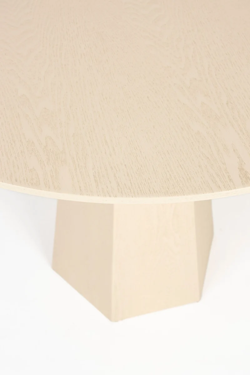 Esstisch Pilar Rund aus Eschenfurnier in Beige, Ø100 cm, Zuiver