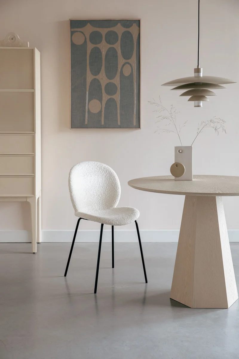 Esstisch Pilar Rund aus Eschenfurnier in Beige, Ø100 cm, Zuiver