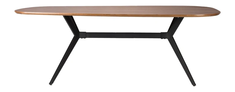 Esstisch Chase Organic, MDF-Platte in Walnuss-Optik mit Eisengestell