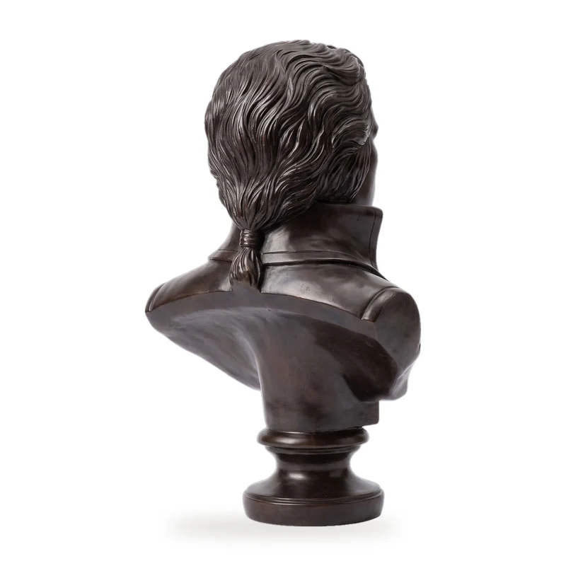 Casa Padrino Barock Mozart Büste Schwarz 50 x 25 x H. 65 cm - Dekofigur im Barockstil
