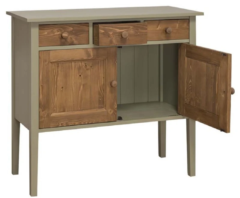 Casa Padrino Landhausstil Kommode mit 3 Schubladen und 2 Türen Grün / Braun 100 x 41 x H. 90 cm - Landhausstil Möbel
