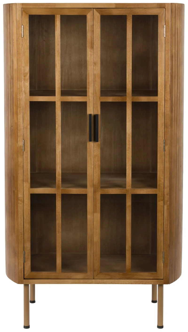 Vitrine Schrank YAZ aus Gummibaumholz im Vintage Style