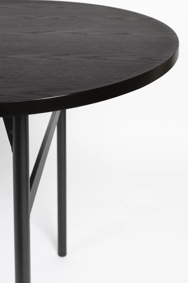 Esstisch MARCIO BLACK furniert 180 x 80 cm mit abgerundeter Platte