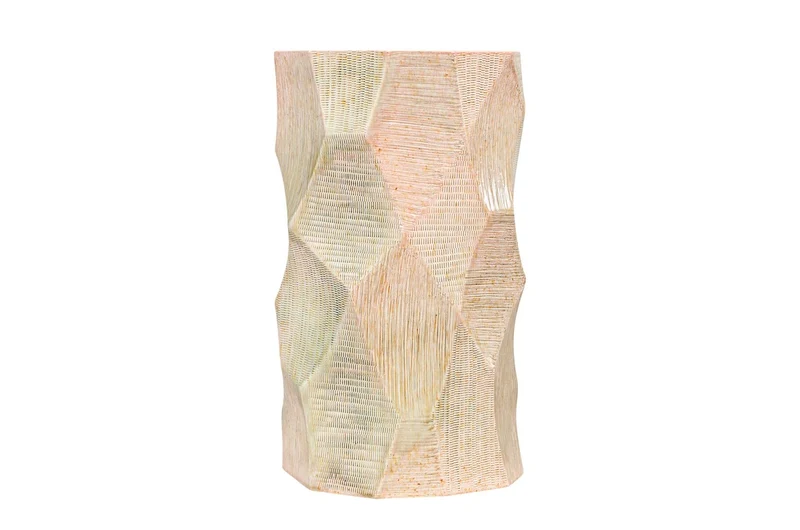 Casa Padrino Luxus Vase Ø 20 x H. 33,5 cm - Bauchige Vase Abstract aus Steingut mit Dekor in Pastelltönen - Luxus Deko Accessoires