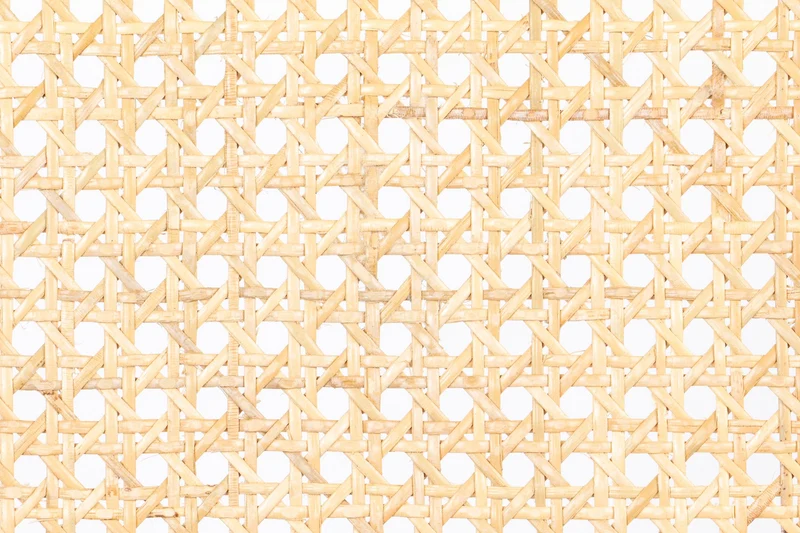Esszimmerstuhl Spike Natural/Grey aus Rattan mit Webbing-Rücken