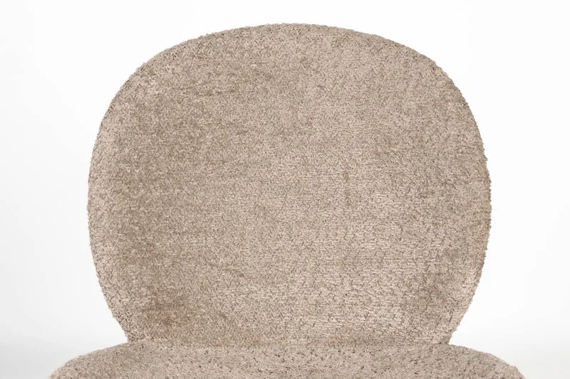 Esszimmerstuhl Bonnet im 2er-Set, Beige mit schwarzem Metallgestell