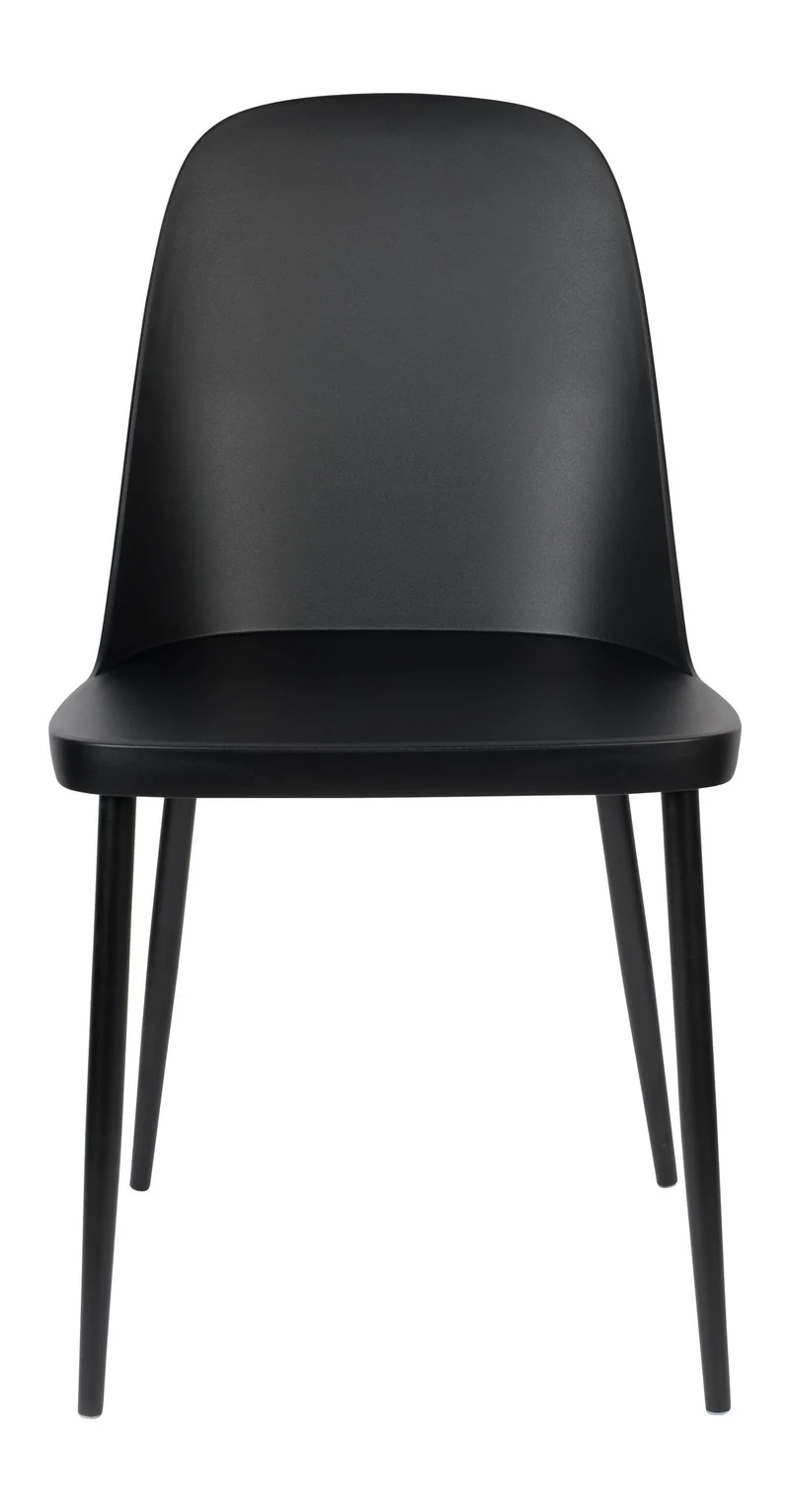 Esszimmerstuhl Pip im 2er-Set, Schwarz mit Metallbeinen für Wohnzimmer