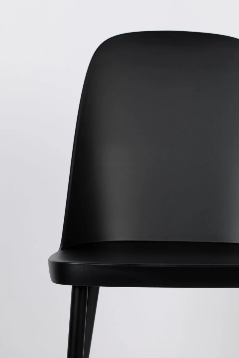 Esszimmerstuhl Pip im 2er-Set, Schwarz mit Metallbeinen für Wohnzimmer