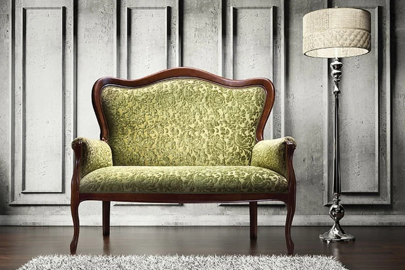 Casa Padrino Luxus Barock Sofa Grün / Dunkelbraun 124 x 74 x H. 107 cm - Barock Wohnzimmermöbel
