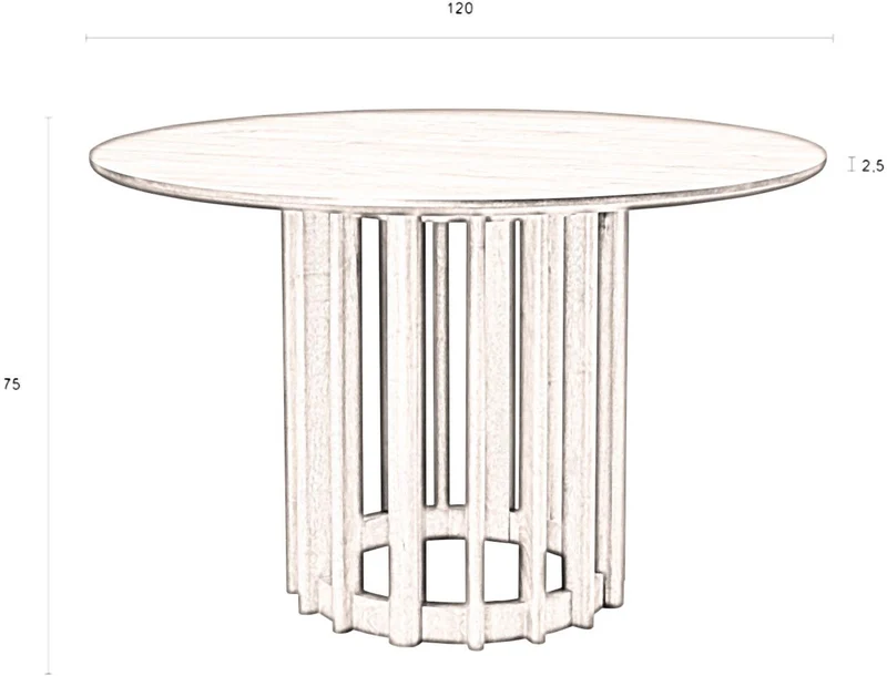 Esstisch BARLET Rund Ø 120 cm Eichenfurnierplatte von DutchBone