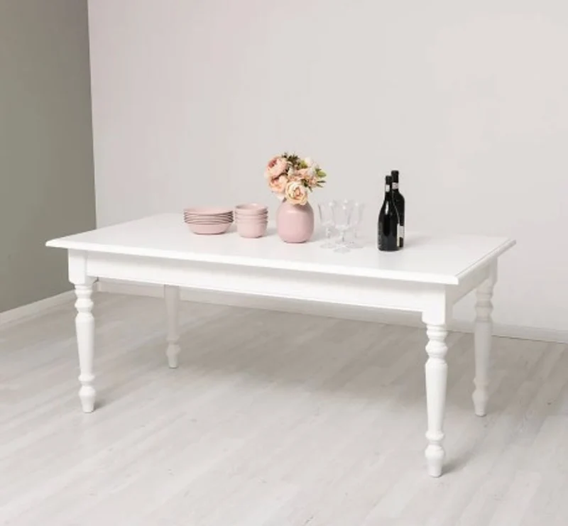 Casa Padrino Esstisch im Landhausstil Weiß, 180 x 90 x 78 cm