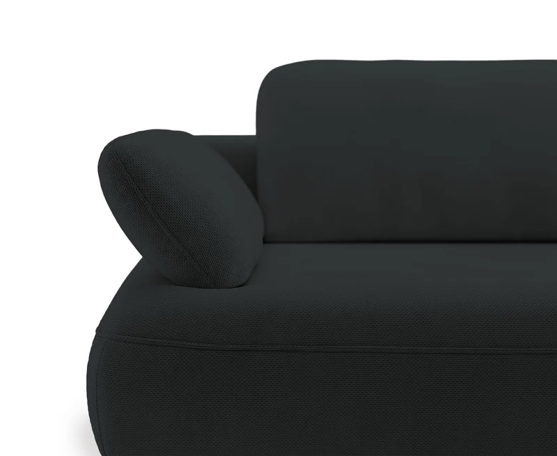 Ecksofa mit Schlaffunktion Avolla, L-förmig, rechtsseitig, mit Stauraum, graphitfarben, hydrophobes Chenille