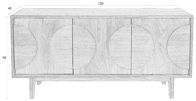 Sideboard GROOVE mit 3 Türen und Eichennfurnier von Zuiver