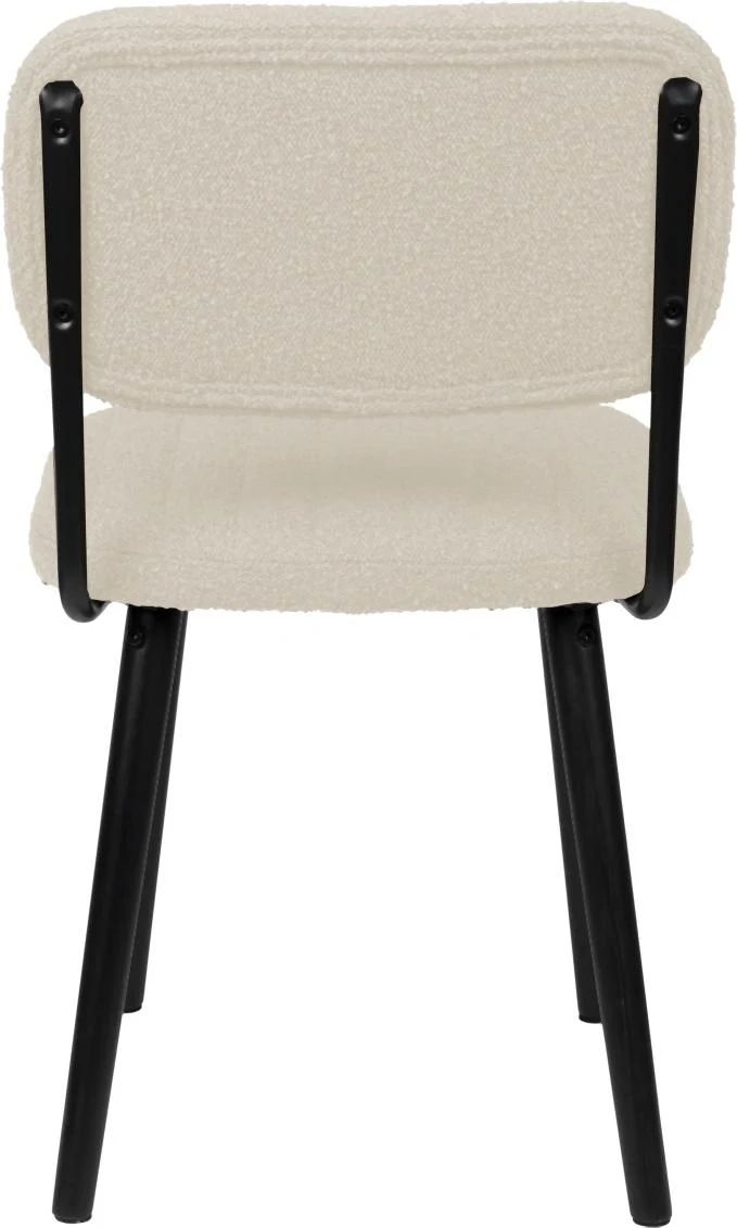 Stuhl Esszimmerstuhl JAKE WORN OFF WHITE Bouclé