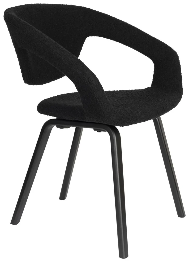 Stuhl Esszimmerstuhl FLEXBACK Bouclé Schwarz von Zuiver
