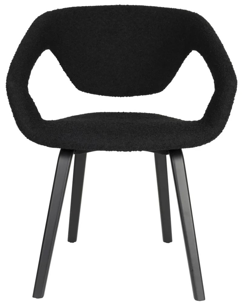 Stuhl Esszimmerstuhl FLEXBACK Bouclé Schwarz von Zuiver