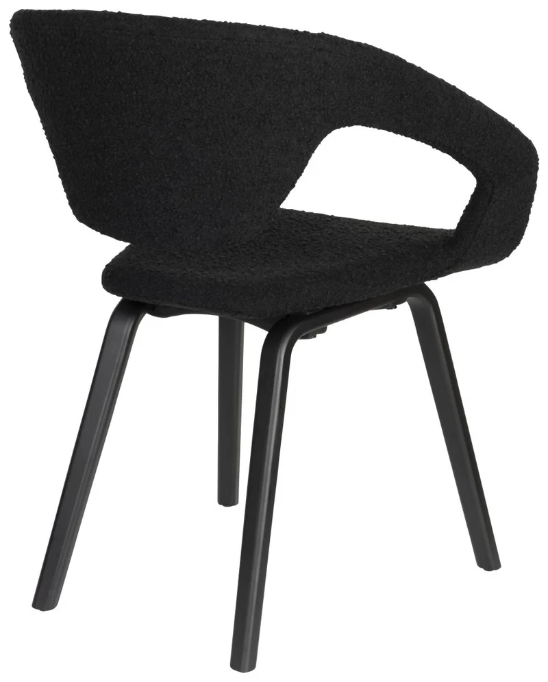Stuhl Esszimmerstuhl FLEXBACK Bouclé Schwarz von Zuiver
