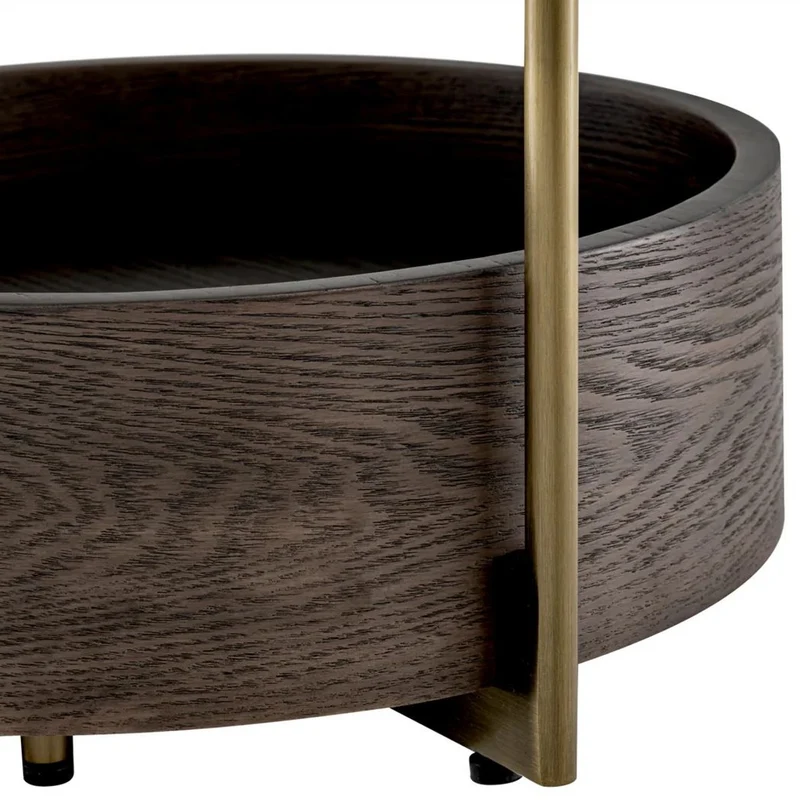 Casa Padrino Luxus Beistelltisch mit Marmorplatte Braun / Weiß / Messing 59,5 x 45 x H. 54,5 cm - Wohnzimmer Möbel - Luxus Möbel - Wohnzimmer Einrichtung - Luxus Qualität