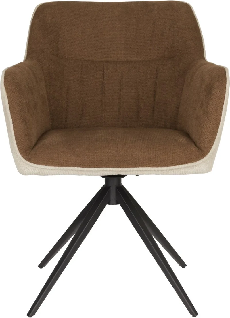 Stuhl Armlehnstuhl Esszimmerstuhl DALEY in der Farbe Beige/Braun