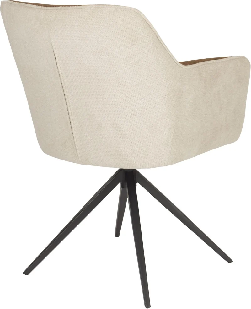 Stuhl Armlehnstuhl Esszimmerstuhl DALEY in der Farbe Beige/Braun