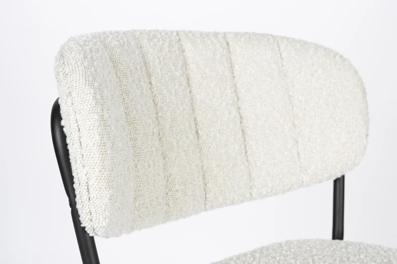 Hocker Tresenhocker JOLIEN BLACK BOUCLÉ WHITE