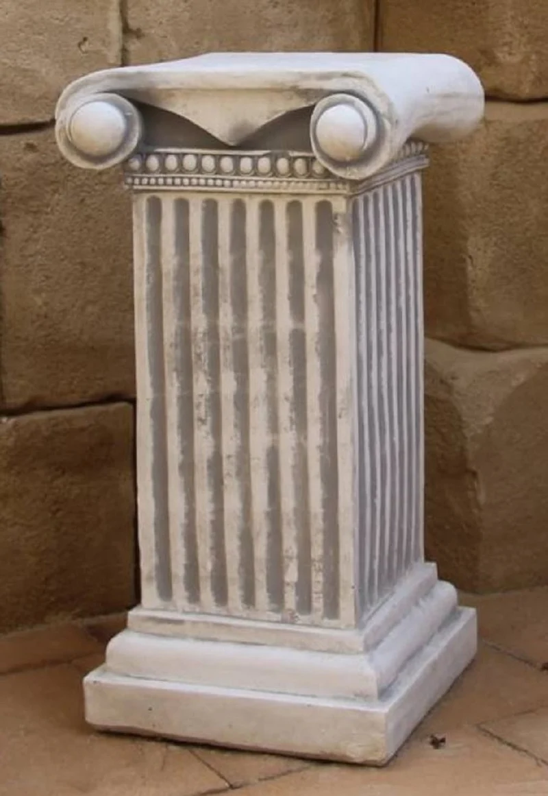 Casa Padrino Barock Säule Grau 37 x 38 x H. 71 cm - Prunkvolle Gartensäule im Barockstil - Gartendeko Stein Säule - Barock Garten & Terrassen Deko Accessoires