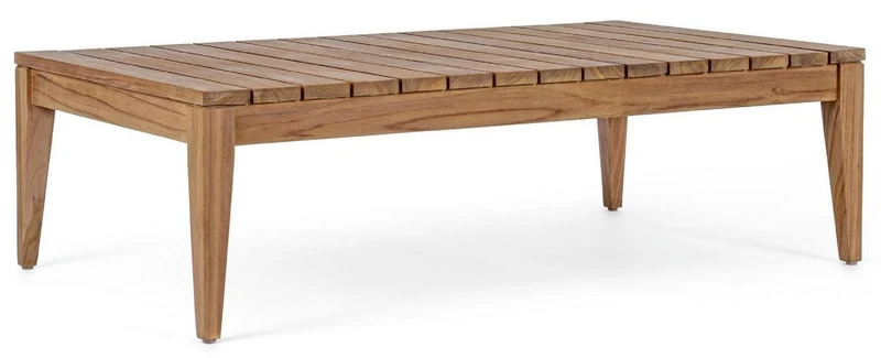 Casa Padrino Luxus Teakholz Gartentisch Braun 120 x 70 x H. 35 cm - Wetterbeständiger Garten & Terrassen Massivholz Tisch - Moderne Teakholz Garten & Terrassen Möbel - Luxus Kollektion