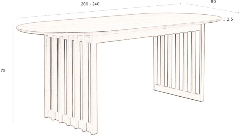 Esstisch BARLET ausziehbar 200 bis 240 cm Walnussfurnier von DutchBone