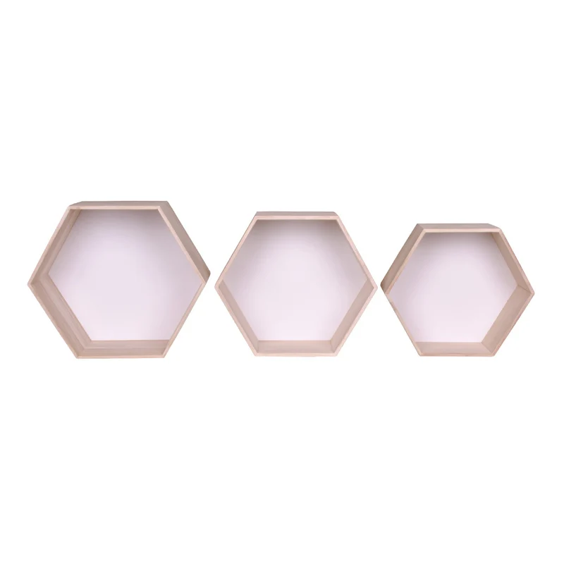 3-tlg. Regal-Set GEO aus Holz