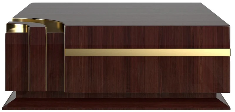 Casa Padrino Luxus Art Deco Wohnzimmer Set Beige / Dunkelbraun Hochglanz / Gold - 2 Sofas & 2 Sessel & 1 Couchtisch & 2 Beistelltische - Edle Wohnzimmer Möbel - Luxus Qualität