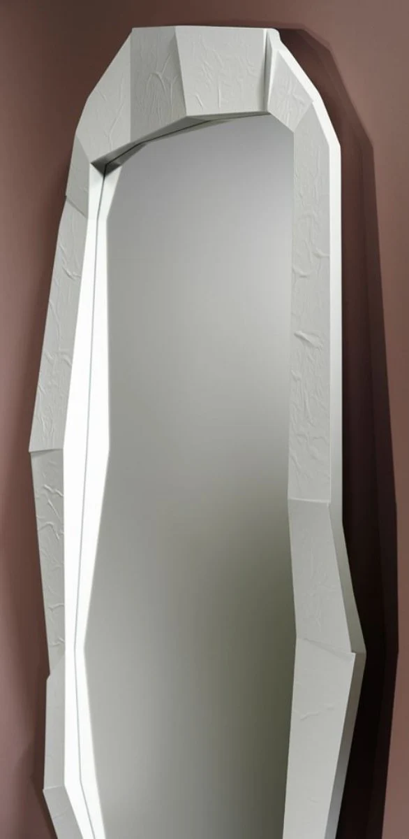 Casa Padrino Designer Wandspiegel Weiß 92 x H. 127 cm - Designer Spiegel