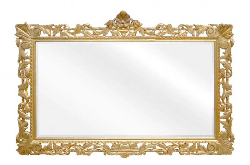 Casa Padrino Barock Spiegel Gold Handgefertigt 193 x 110 cm - Holzspiegel - Barock Möbel